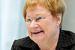 President Halonen interviewed by Bloomberg News in New York on 15 March 2011 in New York. Jonathan Fickies/Bloomberg